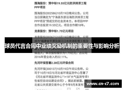 球员代言合同中业绩奖励机制的重要性与影响分析